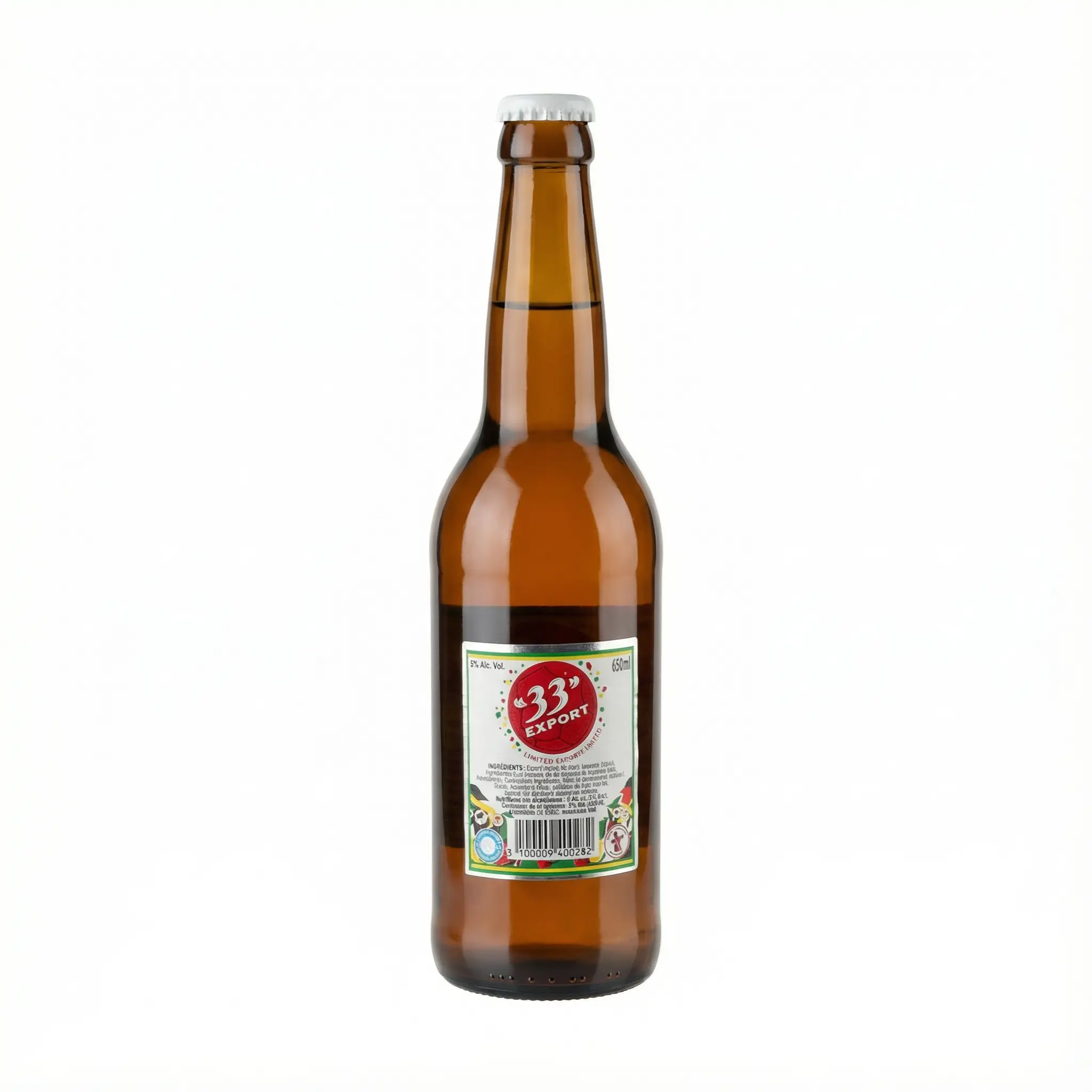 etiquette biere blonde 33 export 65cl camerounaise